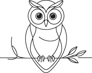 Stunning Line Drawing of Owl A Creative Artwork