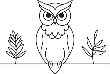 Stunning Line Drawing of Owl A Creative Artwork