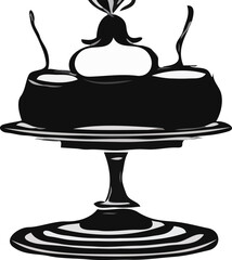 silhouette of Birthday cake