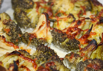 Fresh Broccoli and cheese baked vegetables 