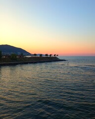 Sunset view Black Sea coast 