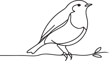 Stunning Line Drawing of Robin Bird