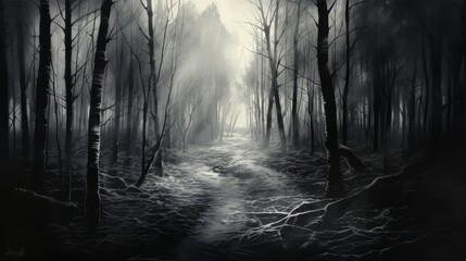 Obraz premium forest birch wood background