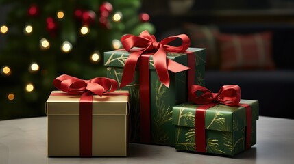 Obraz premium holly 3 gift boxes