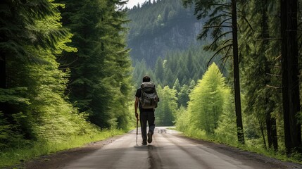 Obraz premium trekking black bear road