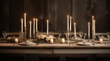 wooden candles on table