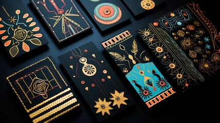 cards black cardboard