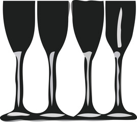 Glasses silhouette vector art