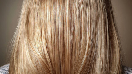 Fototapeta premium Close-up of long straight blonde hair for product dvertisement shampoo cosmetics