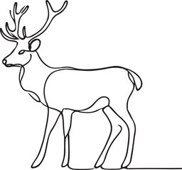 Elegant Stag Line Drawing Design
