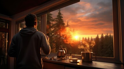 Fototapeta premium calm morning routine coffee