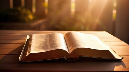 scripture bible open on table