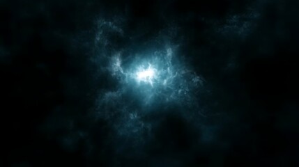 Ethereal Cosmic Cloudscape of Galactic Nebula with a Central Supernova Explosion Display in Deep Space