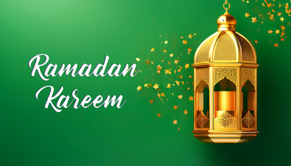 islamic greetings ramadan kareem card design with beautiful lanterns