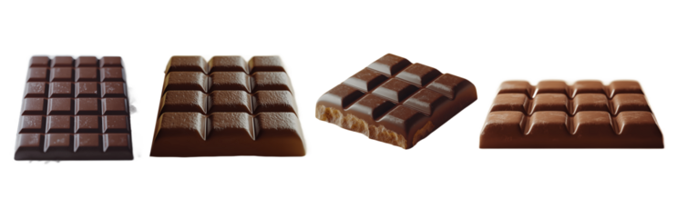 Chocolate Bar Assortment On Transparent background