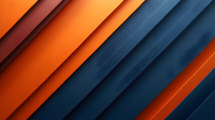 Obraz premium Abstract Geometric Background: Orange, Blue, and Brown Diagonal Stripes - Modern Graphic Design with Depth and Shadow for Wallpapers and Art Prints