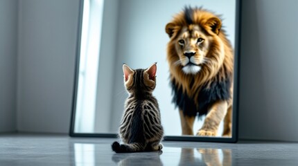 Kitten's Reflection