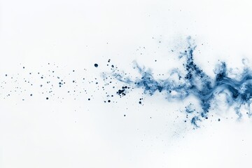 Obraz premium Vivid blue ink swirl creates an abstract expression of motion and fluidity against a white background
