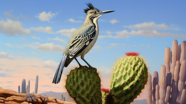 cactus road runner bird