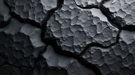 Cracked Dark Gray Stone Texture: Abstract Rock Surface with Deep Fissures, Rough Geology, Macro Detail, Natural Background, High-Resolution Image