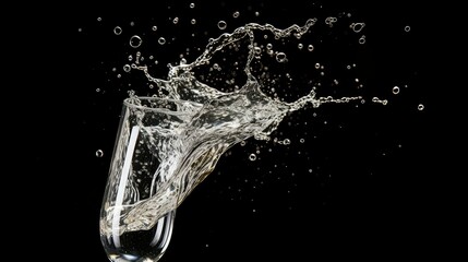 effervescence water in a glass