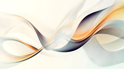 Naklejka premium Abstract waves in neutral tones flowing across a white canvas