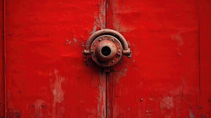 red metal door