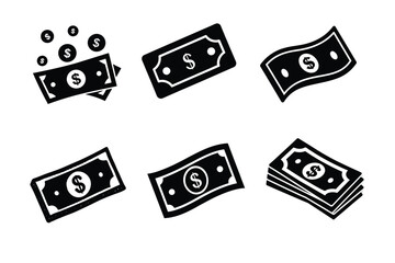 Bank Note icon set. Dollar money vector symbol. Paper money dollar icon vector illustration isolated. Money cash vector design
