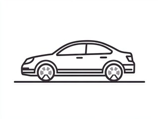 vector illustration, line Icon of a car on a white background