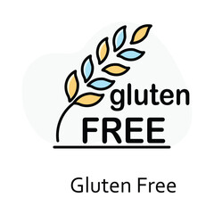 Fototapeta premium Gluten Free. Icon representing allergy-friendly, gluten-free products for safe and healthy consumption.
