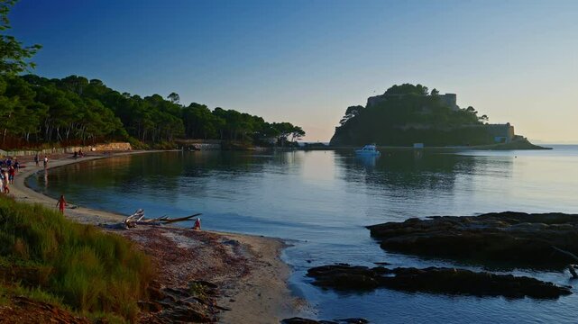 Fort de Bregancon mediterranean sea France Bormes les mimosas at sunset