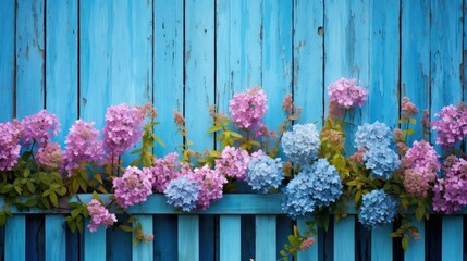 Fototapeta premium colorful blue fence