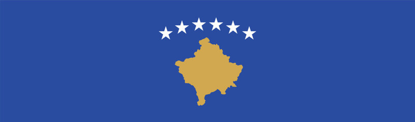 Kosovo flag long banner digital vector illustration