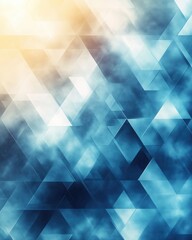 Obraz premium Abstract Geometric Design with Light and Shadow in Blue and Gold Tones