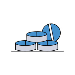 tablet lineal color line icon with white background vector stock illustration