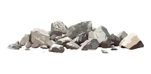 Scattered pile of stones on transparent backgrounds, PNG rocks, gravel ground, stone texture, pebble pile, transparent stone, ground stones, stone surface, nature rocks © aura studio