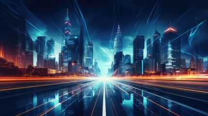 Fototapeta premium streetlights cityscape road