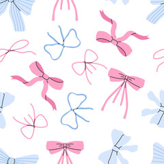 Vector coquette bows pattern
