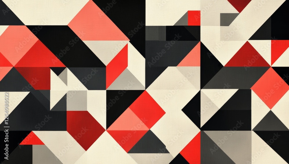 Aufkleber abstract red black geometric pattern background