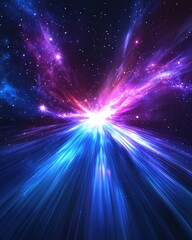 Fototapeta premium Cosmic Radiance A Majestic Display of Galactic Light and Color in the Vast Expanse of Space
