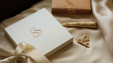 monogram gold cursive