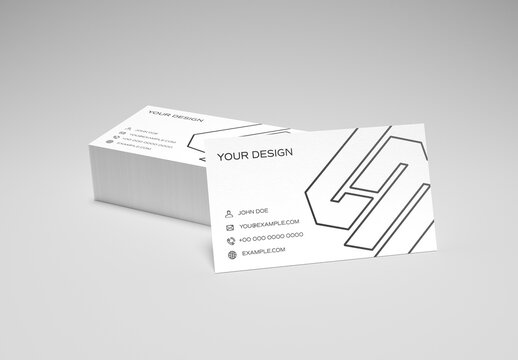 Stack Of Business Cards On White Mockup 