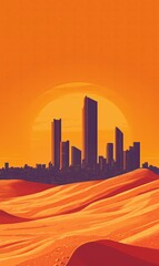A scorching desert with luxury skyscrapers for billionaires while the poor struggle to find water 
