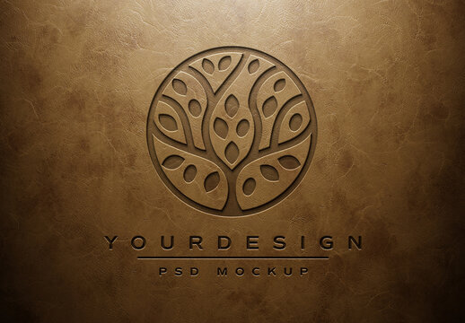 Branded Leather Logo Effect Mockup