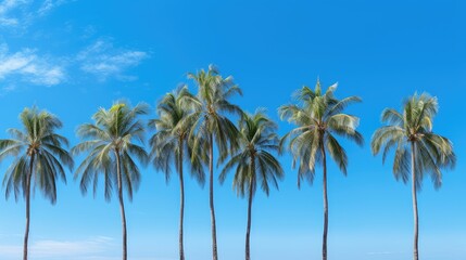 beach blue palm trees