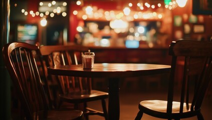 Warm Evening at a Cozy Pub: A Table for Two Awaits