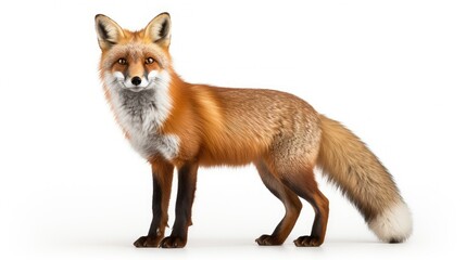 Fototapeta premium fur fox white background