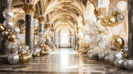 gr gold and silver balloons