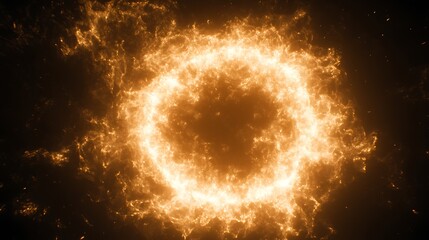 Obraz premium Fiery Ring of Energy Expanding in Space a Majestic Cosmic Display of Explosive Power and Intensity