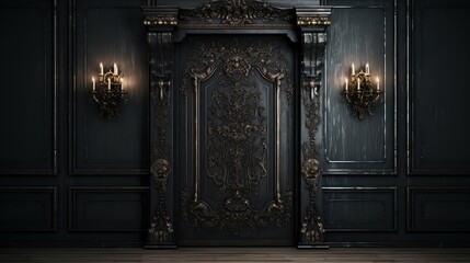 carvings black painted wood